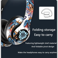 Casque de jeu sans fil OEM P35, casque stéréo, casque sans fil graffiti sur les oreilles avec microphone