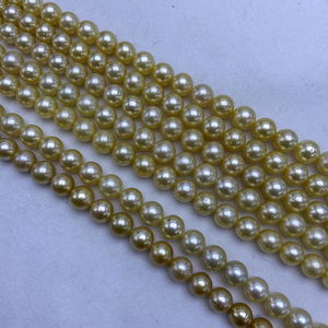Hilo de perlas de agua de mar redondas de 9-12mm, oro Natural, joyería fina, venta al por mayor, <span class=keywords><strong>Southsea</strong></span> - Product Image 3
