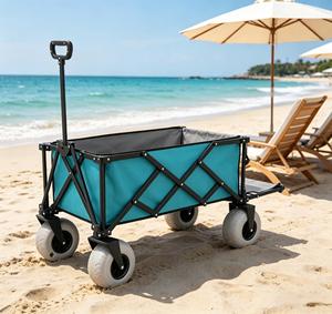 Chariot pliable robuste, chariot de transport pour camping, plage, jardin, capacité 120L, portable, vente directe usine - Product Image 6