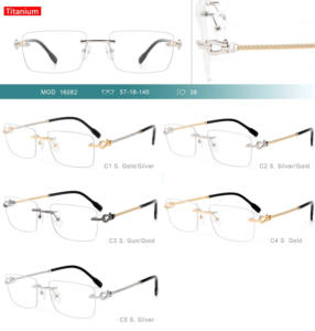 Vente en gros de lunettes carrées rectangulaires en métal de haute qualité, montures en <span class=keywords><strong>titane</strong></span> unisexes, montures de lunettes en <span class=keywords><strong>titane</strong></span> pour hommes et femmes - Product Image 3