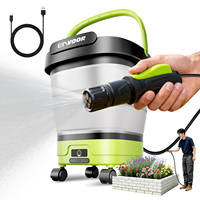 Laveuse portable rechargeable pliable, seau en plastique de 12 L, étanche IPX4, 4 modes de pulvérisation pour l'automobile, le jardin, le detailing automobile, le camping