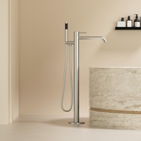 Hotselling Ensemble de douche pour salle de bain Robinets en laiton chromé en céramique Baignoire verticale Colonne de sol Robinets sur pied brossés
