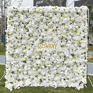 Muro de Rosas Artificiales Realistas de Lujo con Follaje Verde, Decoración de Fondo para Bodas, Ceremonias, Escenarios, Recepciones y Eventos - Product Image 4