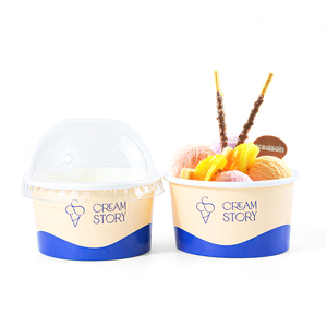 China mejor <span class=keywords><strong>precio</strong></span> personalizado desechable helado taza de papel yogur congelado con tapa de cúpula al por mayor - Product Image 6