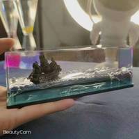 Populaire liquide vague papier poids décor croisière bateau vague anniversaire cadeaux nautique modèle Figurine Titanic Mini jouets stockage sensoriel