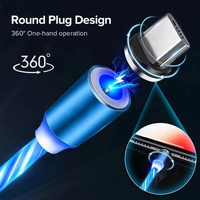 Câble de charge Micro USB classique Offre Spéciale 3A 3 en 1 câble magnétique LED rougeoyant multifonction pour câbles de données en cuivre pur téléphone