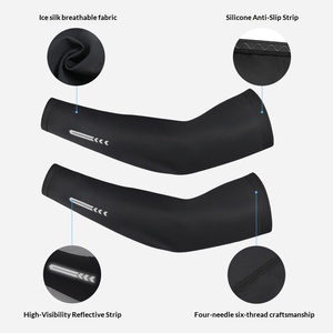 Manchons de bras en soie glacée respirants et anti-UV personnalisés OEM pour hommes et femmes, cyclisme, course à pied, sports de plein air, protection solaire, blocage du soleil, protège-coudes - Product Image 4