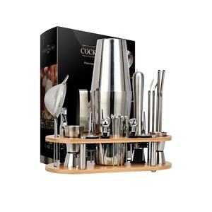 Ensemble de shaker à <span class=keywords><strong>mojito</strong></span> en acier inoxydable 04 avec support en bambou pour boisson mixte, ensemble de shaker à <span class=keywords><strong>cocktail</strong></span> en bois, <span class=keywords><strong>kit</strong></span> d'outils de bar en acier inoxydable - Product Image 6