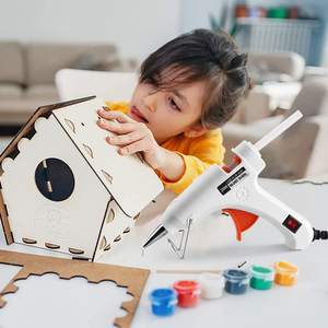 สีฟ้า 20W มินิปืนกาวร้อนชุดสําหรับโรงเรียนหัตถกรรม DIY ศิลปะซ่อมบ้าน Hot-Melt กาวสเปรย์ปืน - Product Image 5