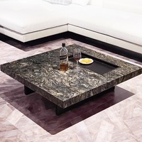 Luxueux Moderne Carré Villa Salon Hôtel Table Basse Design Tables Basses pour La Maison Table Basse En Pierre Naturelle