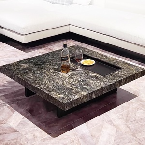 โต๊ะกาแฟในโรงแรมทำจากหินธรรมชาติโต๊ะกาแฟดีไซน์แบบวิลล่าสี่เหลี่ยมทันสมัยหรูหราสำหรับบ้าน - Product Image 3