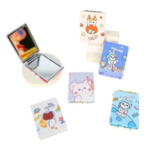 Mini <b>Mirror</b> Portable Double Sided Foldable Makeup <b>Mirror</b> Round <b>Square</b> Cute Rabbit Design For Students Back To School - Product Image 4