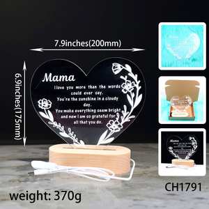 Personnalisé grand-mère jardin veilleuse enfants noms personnalisé fleur cadeau d'anniversaire pour maman nounou acrylique bois usine directe - Product Image 4