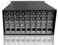 Boîtier de serveur industriel en rack EPona 5U 9 * Mini ITX Blade, châssis en acier de 1,2 mm avec alimentation 250 W et fenêtre latérale EKI-B9ITX
