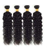Lots de cheveux naturels de qualité 10A, couleur naturelle, ondulation water wave, 100% cheveux humains vierges brésiliens Remy, cuticules alignées.