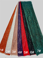 Tissu à paillettes de couleur orange vif, broderie en dentelle à paillettes, tissu à fleurs à paillettes, dentelle africaine pour robe de fête