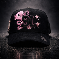 Casquettes de baseball personnalisées en gros Gorra Rico Hats 5 panneaux avec doublure en satin noir, Sombrero La Chrome Rose Gold Barbas Hats