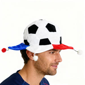 Gorro de Fútbol del Equipo Alemán con Diseño de Balón de Fútbol, Forma Redonda - Gorro de Fanático para Partidos de la Copa de Europa y Fiestas - Product Image 1