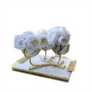 แจกันตั้งโต๊ะทรงปากกว้างทองเหลืองคุณภาพสูงทันสมัยปรับแต่งได้ ผลิตด้วยมือ น้ำหนักเบา ฐานกันลื่น เป็นมิตรกับสิ่งแวดล้อม JS - Product Image 3