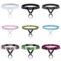 Hot Sexy Hommes Érotique Lingerie O Anneau C String String Logo Personnalisé Jacquard Ceinture Fétiche Porter Gay Sous-Vêtements Hommes String