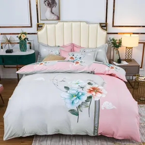 New design Double Bed Sheet Dispersed Printed Fabric Bedding Set Fabric