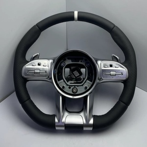 Volante in Pelle Compatibile con Mercedes AMG ClS CLA GLC <span class=keywords><strong>Classe</strong></span> A <span class=keywords><strong>E</strong></span> S C G63 C43 ML SL W202 W203 W204 W205 W206 W207 W166 - Product Image 4