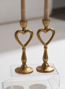 Candle Holder Gold Finish Heart Design Decorative Metal Candlestick Stand Elegant Table Centerpiece for Wedding Home Event Decor - Product Image 3