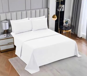 Ensemble de draps de lit de luxe 6 pièces pour lit <span class=keywords><strong>Queen</strong></span> et King <span class=keywords><strong>Size</strong></span>, vente en gros, comprenant drap plat et taies d'oreiller, draps de lit d'hôtel - Product Image 6