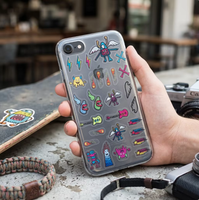 Autocollants adhésifs en vinyle transparent résistants à l'huile personnalisés, étiquettes de dessin animé imperméables, décoration pour ordinateur portable, étui de téléphone, UV MINGHAO