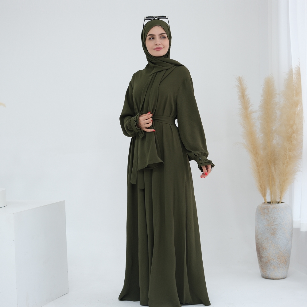 Deals Elegant Women Abaya With Belt Customizable Options Available |  Alibaba.com