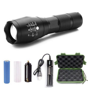 Vente flash Lampe torche LED rechargeable zoomable A100 T6 Puissante torche Batterie 18650 5 modes d'éclairage Alliage d'aluminium Camping en plein air - Product Image 2