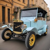 Voiture électrique de luxe vintage décapotable, véhicule classique de style rétro certifié CEE pour location de mariage et excursions panoramiques