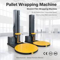 Machine d'emballage de palettes électrique entièrement automatique avec film PE, table tournante, scelleuse, qualité alimentaire, pour entrepôt logistique