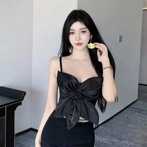 5869 # nouveau pur désir célébrité tempérament royal <span class=keywords><strong>soeur</strong></span> satin jarretelle fleur en trois dimensions minceur polyvalent <span class=keywords><strong>gilet</strong></span> haut - Product Image 3