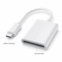 Lecteur de cartes SD TF USB C 2 en 1, adaptateur OTG pour ordinateur portable de type C, transfert de données de carte mémoire pour Windows MacOS
