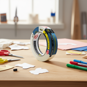 Ruban adhésif de masquage Tuck 18 mm x 50 m, ruban adhésif en papier à usage général avec adhésif en caoutchouc, simple face, sensible à la pression, pour Sur - Product Image 2