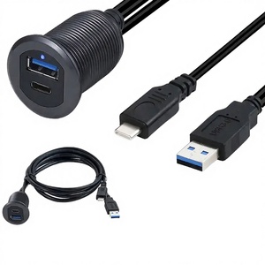 Cable trenzado de cobre estañado para coche, <span class=keywords><strong>tipo</strong></span> <span class=keywords><strong>C</strong></span> 2.0 + USB 2.0 macho-hembra, AUX, impermeable, PVC, 1m, 3A, carga rápida, para camiones - Product Image 6