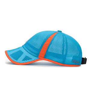 Baseball Cap Breathable Mesh <b>Sunscreen</b> Outdoor Unisex Summer Hat Lake Blue Orange Trim - Product Image 2