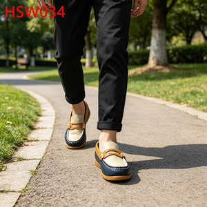 XLY, Mocasines de Lujo para Hombre, Estilo Kenia/África, Color Azul+ Amarillo Claro, Zapatos Náuticos para Conducir HSW063 - Product Image 6