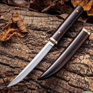 ใบมีดวากิซาชิคุณภาพสูงทำจากเหล็กกล้าไร้สนิม สีดำขนาดเล็ก มีดพกพาแบบปรับแต่งได้ พร้อมปลอกไม้แบบ OEM สำหรับมีดทำเองสำหรับกิจกรรมกลางแจ้ง - Product Image 2