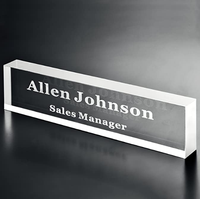 Plaque Signalétique De Bureau Personnalisé Imprimé sur Premium En Verre Acrylique Transparent Bloc Concepteur Unique Plaques Nominatives pour Bureaux Accessoires