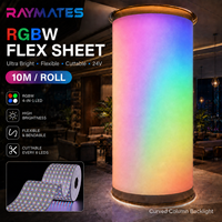 Feuille LED RVBW ultra longue, flexible, découpable, avec design de découpe, pour rétroéclairage de pierre, ultra fine, souple et pliable, pour éclairage décoratif