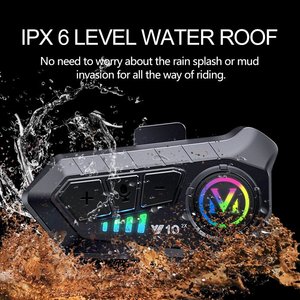 300M Intercom không thấm nước Tai nghe <span class=keywords><strong>bluetooth</strong></span> Y10 2X cho xe máy Mũ bảo hiểm với ai trợ lý giọng nói - Product Image 3