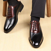 Maining 2025 Chaussures décontractées à lacets en PU pour hommes, chaussures formelles pour hommes, robe de soirée, chaussures de bureau d'affaires Oxford