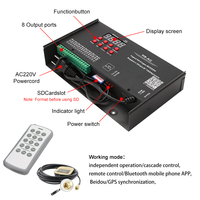 Controlador de Proyectos Aipin H8-AC de 8 Puertos TTL 1024IC con Decodificador de Señal SPI RDM para Tiras de Luces LED RGB de Voltaje Constante