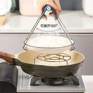 Stainless Steel Plate <b>Clip</b> Multifunctional Anti Scalding Dish Tongs Kitchen Essential Easy To Clean Non Slip Bowl Lifter - Product Image 2