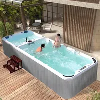 CE Approved Freestanding Acrylic Swimming Pool Whirlpool Massage Large Outdoor Balboa Swim Spa