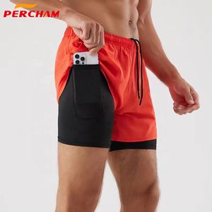 Pantaloncini da Corsa Estivi da Uomo 3 Pollici, per Maratona, Atletici, Ecologici, Asciugatura Rapida, Doppio Strato, Foderati, per Allenamento in Palestra, Vestibilità Regolare - Product Image 2