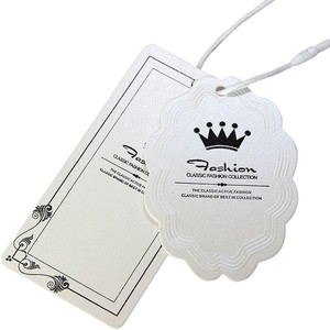 Étiquettes personnalisées Hua Hin en carton blanc 500 g/m² rectangulaires pour accessoires de mode, usage intérieur, impression couleur - Product Image 2