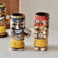 Mug Tiki Tropical Créatif en Céramique Hawaïenne pour Cocktails Zombie – Idéal pour Bars, Fêtes, Restaurants, Hôtels – Vente en Gros, Logo Personnalisé, Cadeau